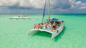 Saona Island beach day with clear water and tropical scenery