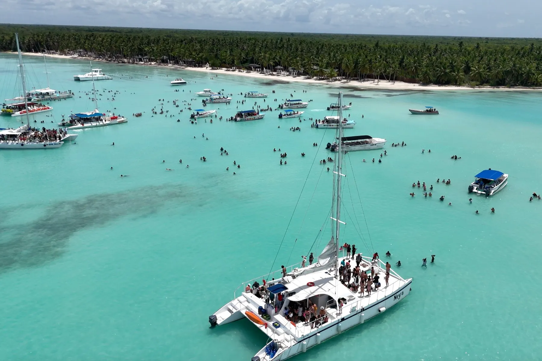 Relaxing beach view on Saona Island day trip from Punta Cana