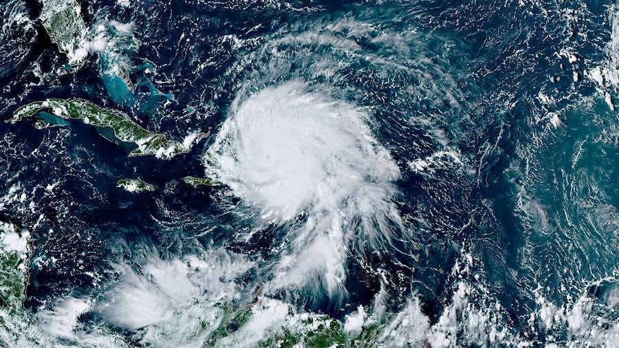 Storm weather in the Dominican Republic during hurricane season