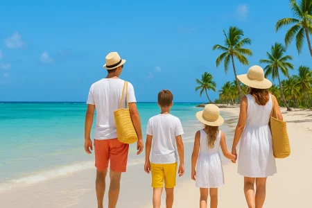 Family airport transfer planning for Punta Cana vacation with shuttle service